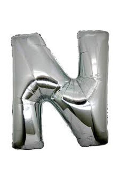 BenimMarifetlerim Letter N Silver Foil Balloon 16 Inch 40 cm
