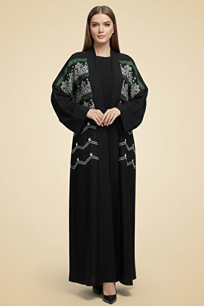 Muchmy 2 Pieces With Inner Premium Embroidered Abaya Set Modest Fashion Elege...