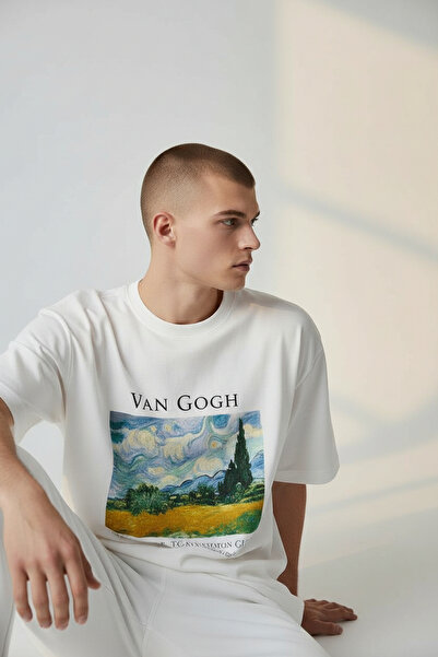 RF Studio Van Gogh Painter Art Painting Printed 100% Cotton Unisex Oversized ...