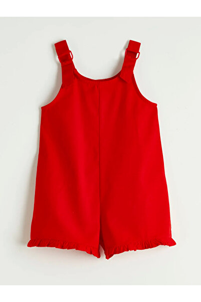 LC Waikiki LCW Kids crvena haljina za devojčice, jednobojna salopet haljina