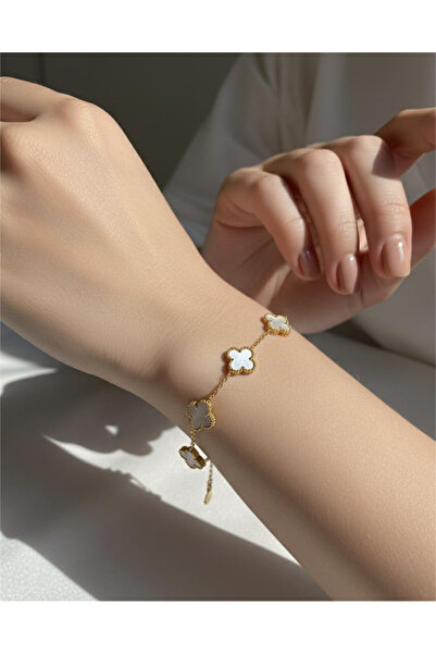 staınless steel سوار نسائي من الفولاذ المقاوم للصدأ على شكل ورقة البرسيم بأرب...