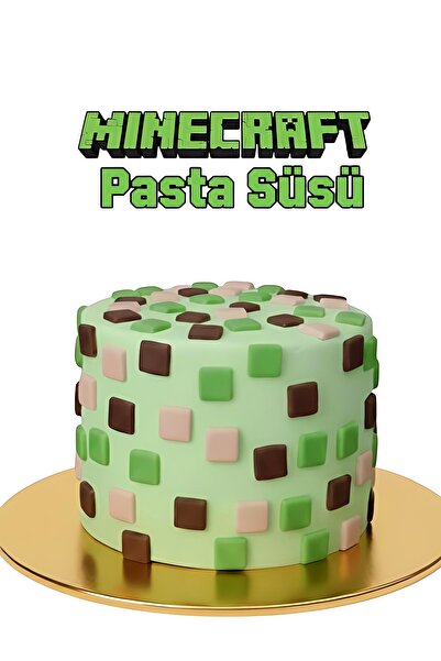 telaşe memuru Şeker Hamuru Pasta Tamamlayıcı Süs - Minecraft 60 Adet Kare Pas...