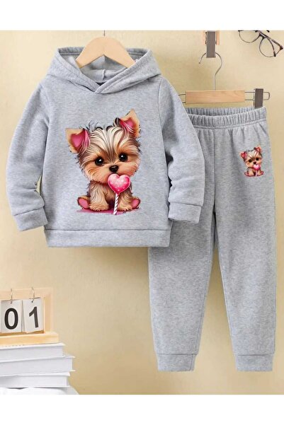 Nice Clothes Set trening pentru copii cu glugă UNISEX DOG HEART PRINT