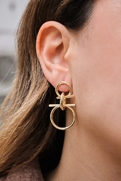 ByFlorya Jewelry Vip Hoop Earrings Metal Olympic Earrings with Steel Tips 4cm