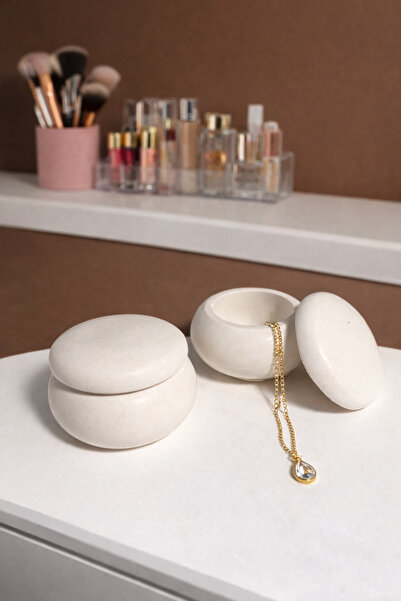 Sisay Home Cutie de bijuterii minimalistă din pulbere de piatră – Cutie decor...