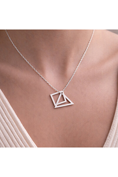 Soleildor 925 ayar Orijinal Gümüş Aşk Bağı Üçgen Gümüş Kolye