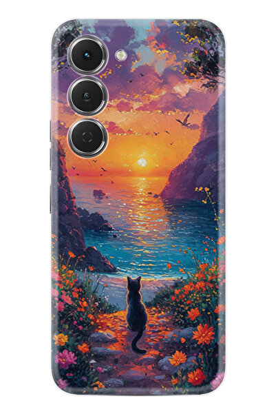 TECNO Spark 40 Pro (KM6) Kılıf Boutique Baskılı Resimli Manzara Kedi Pcode -096