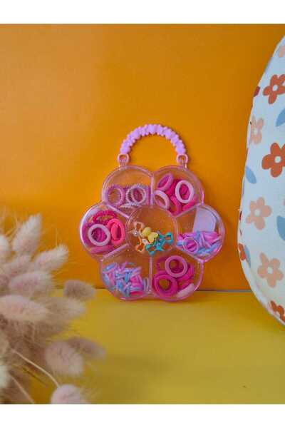 Lider MAGNESİA Girls' Colorful Rubber Bands and Snap Clips Set with Transpare...
