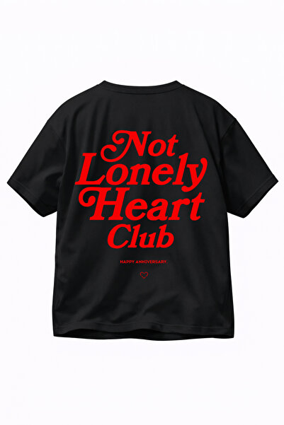 LORVEX Μπλουζάκι Unisex HEART CLUB με στάμπα, Oversize, 100% βαμβακερό