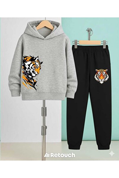 Nice Clothes Set trening pentru copii cu glugă UNISEX PRINT TIGRU