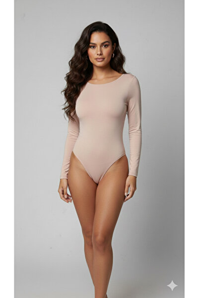 Trendingsize Bisiklet Yaka Uzun Kollu Çıtçıtlı Body Zıbın