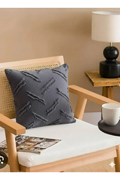 Alpateks Home غطاء وسادة مربع حديث بحجم صغير 35×35 سم بلون رمادي أنثراسيت مع ...