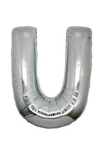 BenimMarifetlerim Letter U Silver Foil Balloon 16 Inch 40 cm