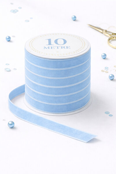 Ak Tuhafiye Panglică de catifea albastră pentru bebeluși 1 cm – 10 metri |   ...