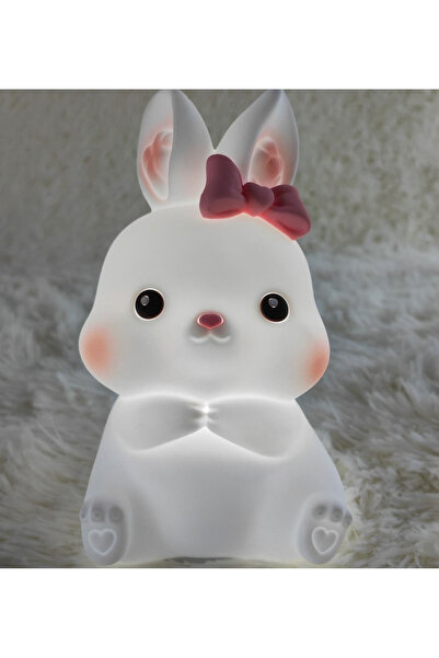 Mihristore Silikon Tavşan Lamba Dokunmatik Tavşan Gece Lambası