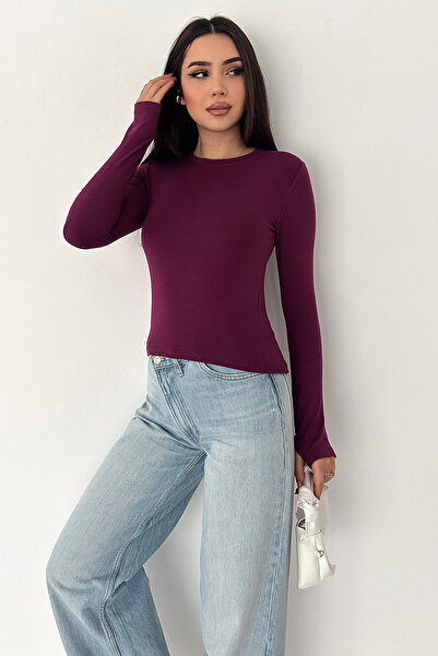 Noa&Noa Women's Finger-Looped Long Sleeve Blouse – Fitted & Unlined