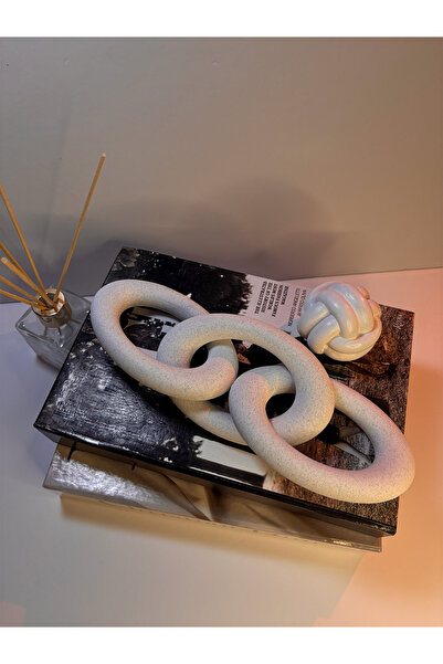 Gragold3Design Modern Beyaz Zincir Dekoratif Obje – Şık Masa Üstü & Kitaplık ...