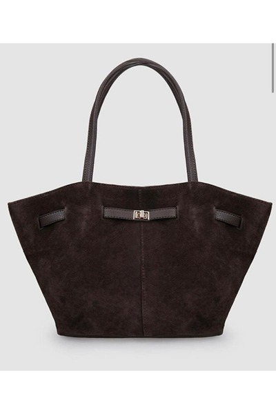 LOTUSVİE Brown 100% Genuine Suede Leather Women's Shoulder Bag