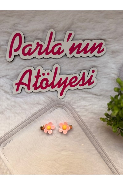 SOFT 2-х частинная застежка-крокодил для волосся, розовая Цветок