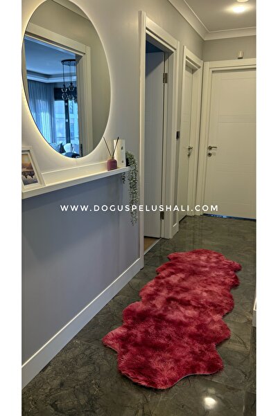 Doğuş Peluş Halı Batik Tavşan Fuşya Yumuşak Dokulu Peluş Halı Çift Kafa Post