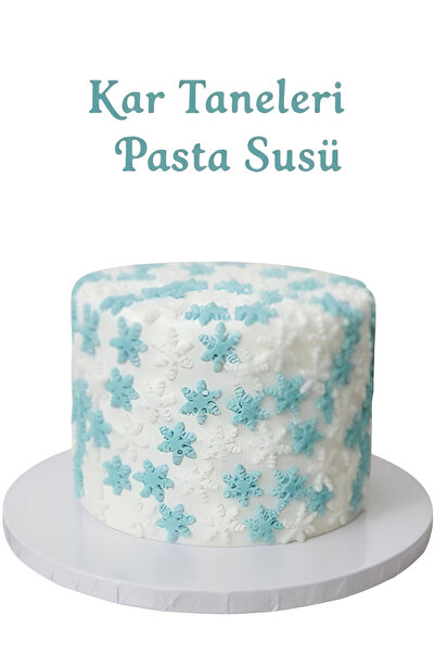 telaşe memuru Şeker Hamuru Pasta Tamamlayıcı Süs - Elsa Teması 60 Adet Kar Ta...
