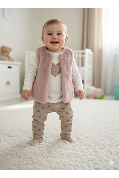 Butik Peluş Yelekli Takım