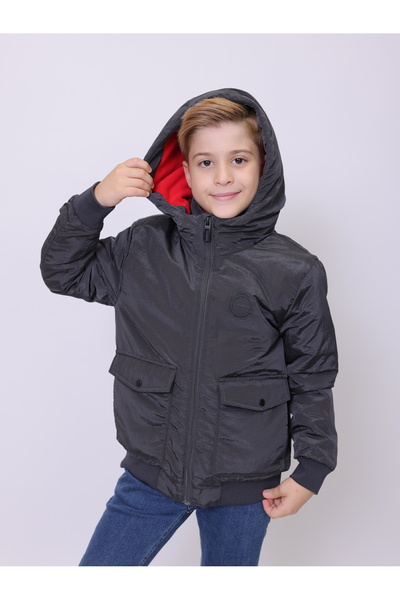 PIQUE Children's coat Hooded boy's coat