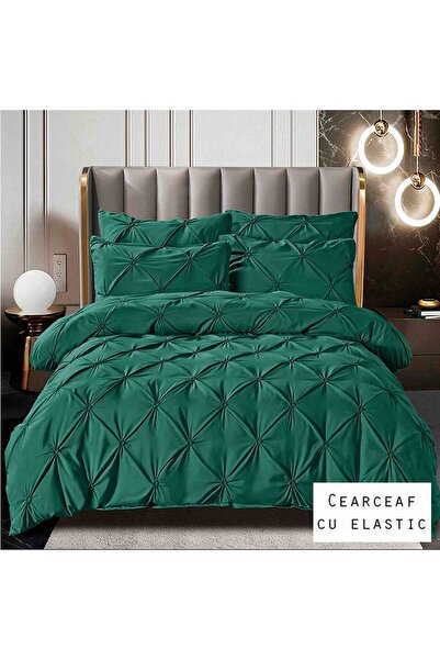 Patul Bed Linen 6 Pieces, Pleats, Fine Cotton, Sulphur, Double Bed, 2 Persons...