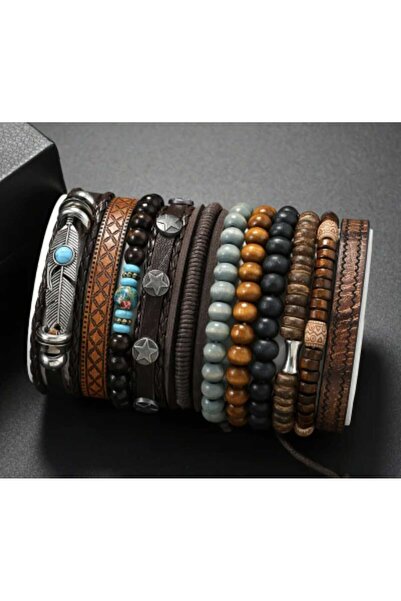 Luma Concept Erkeklere Özel 1 1 Adet Turkuaz Kahverengi Ağırlıklı Sentetik Bi...