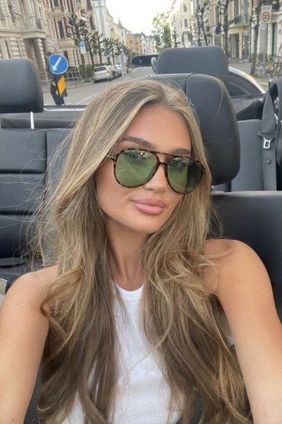 GlimmerGroove Unisex Leopard Green Glass Drop Model Sunglasses |   Uv400 Prot...