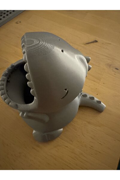 KOÇER AWM Cute Dinosaur Design Desktop Pen Holder Gray