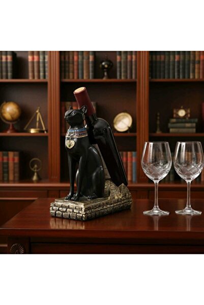 Luma Concept Sevgililer Gününde Erkeklere Özel Siyah Kedi Şarap Rafı Süsü Hey...