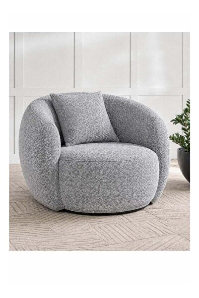 House One Chair|Bouclee And Wood Legs 99x104x75 cm - Grey