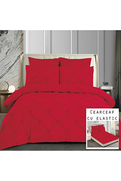 Patul Bed Linen 6 Pieces, Pleats, Fine Cotton, Sulphur, Double Bed, 2 Persons...