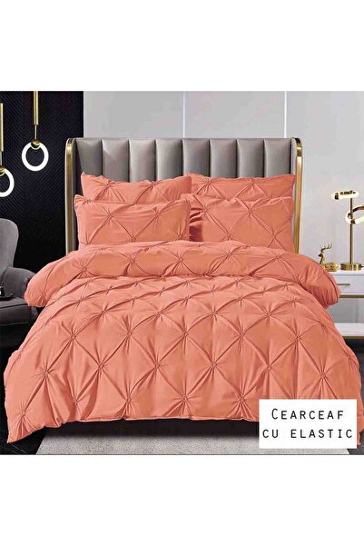 Patul Bed Linen 6 Pieces, Pleats, Fine Cotton, Sulphur, Double Bed, 2 Persons...