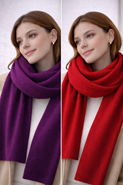 Noi Belis Women's Puffy Soft Textured Knitwear Scarf Aw25At0002