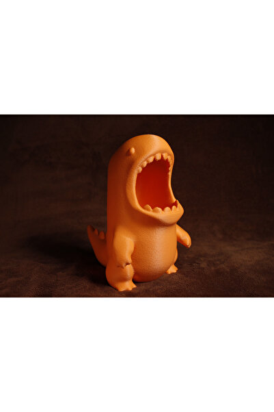 KOÇER AWM Cute Dinosaur Design Desktop Pen Holder Orange