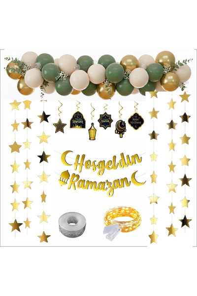 ZENVİVA 18 Piece Welcome Ramadan Ceiling Pendant Decoration Set