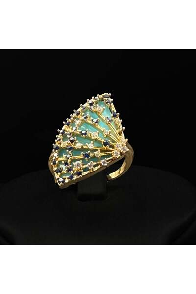 Generic Zircon ring, diamond-quality, special edition, mixed gold and navy co...