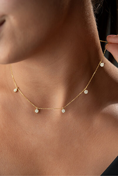 Silvano Jewelry 925 Ayar Gümüş Altın Kaplama Şans Kolyesi