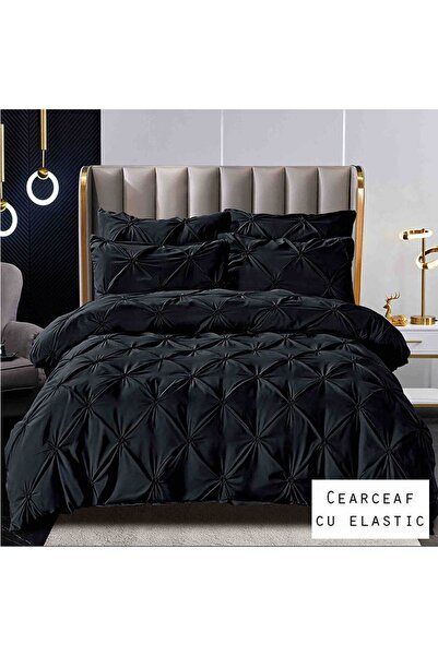 Patul Bed Linen 6 Pieces, Pleats, Fine Cotton, Sulphur, Double Bed, 2 Persons...