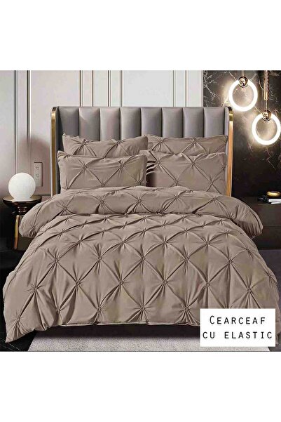 Patul Bed Linen 6 Pieces, Pleats, Fine Cotton, Sulphur, Double Bed, 2 Persons...