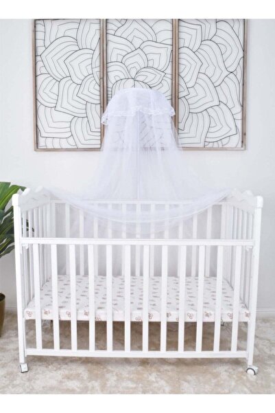 Star Kids سرير خشبي مع ناموسية