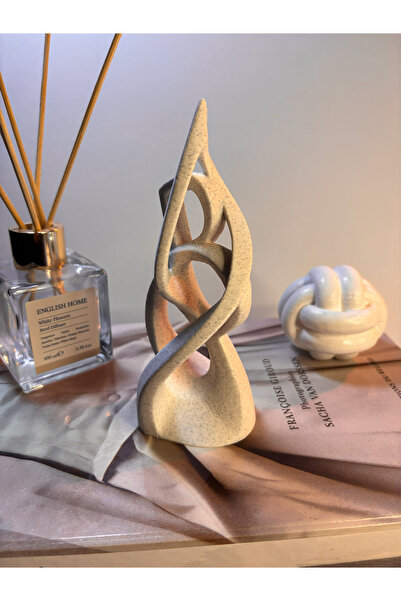 Gragold3Design Organik Spiral Form Dekoratif Obje | Mat Mermer Beyaz | Modern...