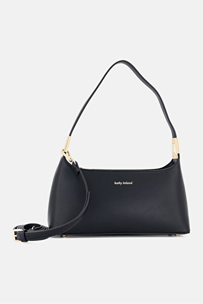 Kathy Ireland Women Brand Logo Shoulder Bag, Black