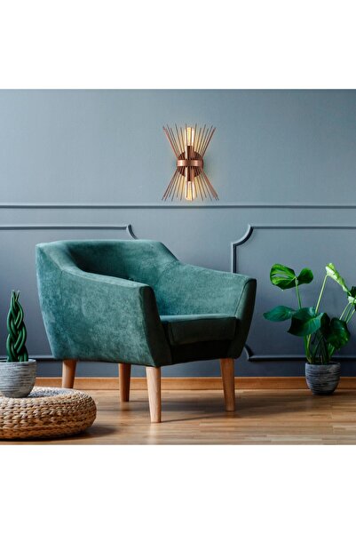 AmberLED Modern Copper Metal Body Sconce E27 Compatible for Bedroom and Livin...