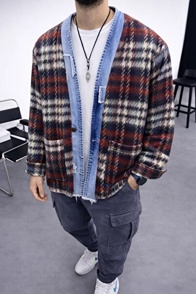 FıttingRoom Oversized Cotton Woven Patterned Single Button Shirt