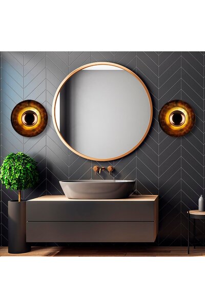 AmberLED إضاءة معدنية مطلية بالنحاس العتيق متوافقة مع E27 لغرفة النوم وغرفة ا...