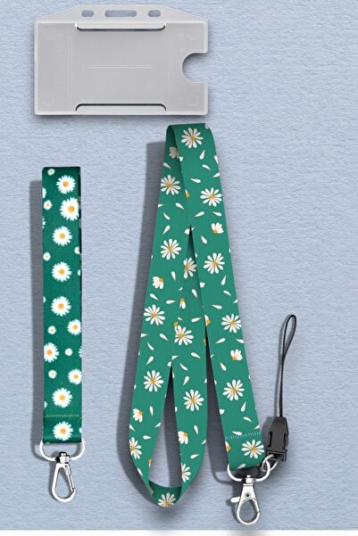 chic crazze حزام هاتف بنمط زهرة الأقحوان باللون الأخضر المائي، سلسلة مفاتيح، ...