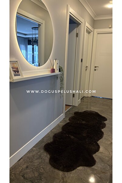 Doğuş Peluş Halı Tavşan Kahverengi Yumuşak Dokulu Peluş Halı Çift Kafa Post